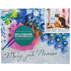 Zestaw kreatywny - MALOWANIE PO NUMERACH - Kot w oknie /56757