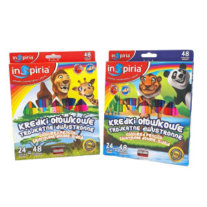 Kredki ołówkowe dwustronne 24szt/48kolorów INSPIRIA /07697