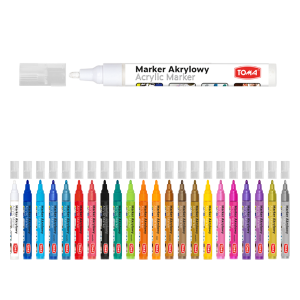 Marker akrylowy BIAŁY wodoodporny TOMA /02073