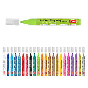 Marker akrylowy JASNOZIELONY metaliczny wodoodporny TOMA /02455