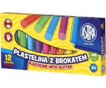 Plastelina 12 kol. brokatowa Astra /0637