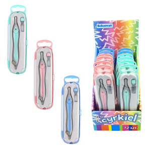 Cyrkiel metal. PASTEL w plastik. etui /2261