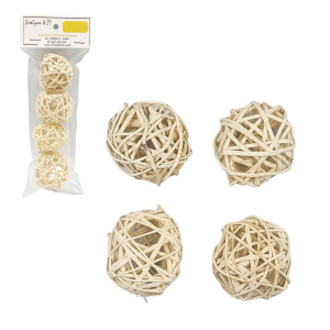 Kula RATTAN 40mm 4szt naturalna /63353