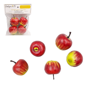 Jabłuszka 4cm CZERWONO-ZIELONE 4szt /26470