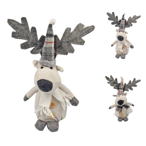 Renifer siedzący 28cm SZARY /38193/32033-024