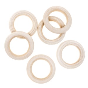 Kółka drewniane 55mm / obręcze 6szt /12873