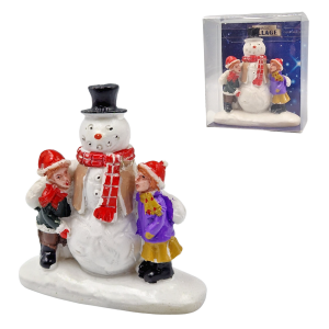 Figurka dekoracyjna SCENKA ZIMOWA - BAŁWANEK 7x6cm /75325