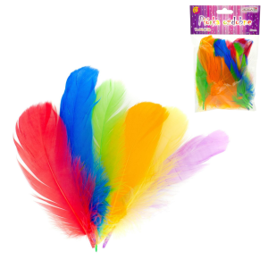 Piórka ozdobne kolorowe 10-12cm MIX 50szt /48932