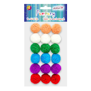 Pompony 3cm 24szt MIX kolorów /45429