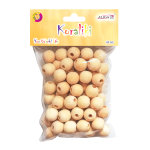 Koraliki/Kulki drewniane 18mm 60szt /45993