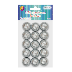 Kulki brokatowe 3cm SREBRNE 15szt /41612