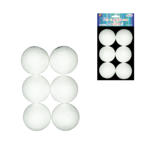 Kulki / Bombki ośnieżone 4,5cm BIAŁE 6szt /53400