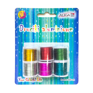 Druciki florystyczne aluminiowe 6kol. x 3,6m na szpulce /23717