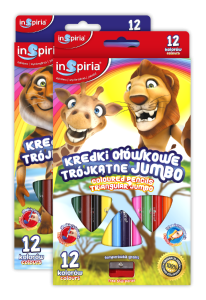 Kredki ołówk. trójkątne 12kol. JUMBO - INSPIRIA /3897
