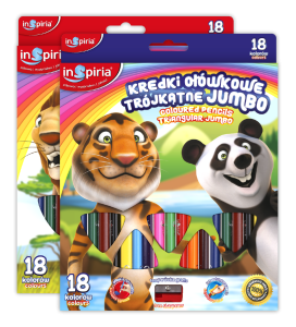 Kredki ołówk. trójkątne 18kol. JUMBO - INSPIRIA /3903