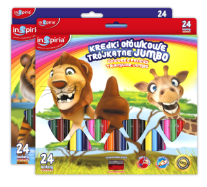 Kredki ołówk. trójkątne 24kol. JUMBO - INSPIRIA /3910