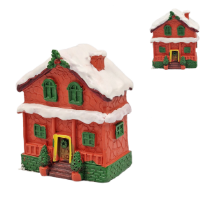 Domek ceramiczny świąteczno-zimowy 8x6x4cm /22456