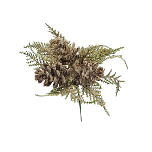 Gałązka ozdobna 3 szyszki szronione 21cm /81421