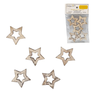 Gwiazdki drewniane 4cm BIELONE 5szt /75758