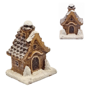Domek ceramiczny dekoracyjny świąteczno-zimowy 5,5x4,5cm /93102-S