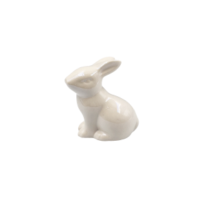 Zajączek porcelanowy 8x9cm siedzący BIAŁY /00668