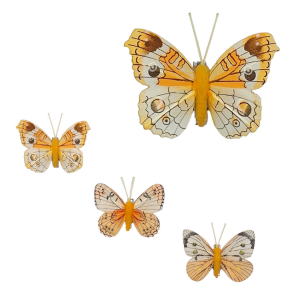 Motylek ozdobny POMARAŃCZOWY 7cm na klipsie /22364