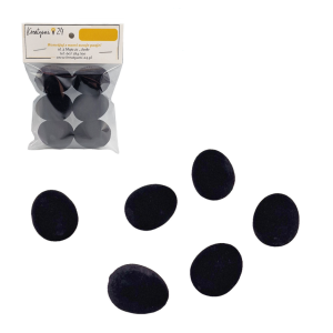 Jajka flokowane 4cm/6szt CZARNE /43676