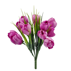 Bukiet kwiatów 12 gałązek na stelażu KROKUSY - 30cm /66701-V