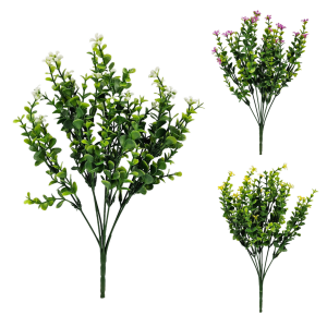 Gałązka 35cm BUKIET - BUKSZPAN z mini kwiatkami /02213