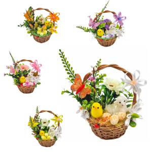 Koszyczek wielkanocny MAŁY 16cm - zdobiony /75066