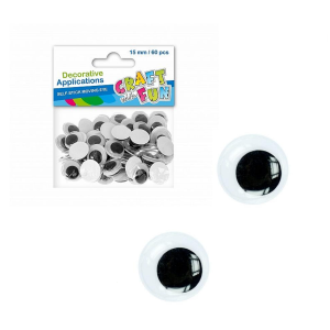Oczka ruchome samoprzylepne 15mm/60szt /42553
