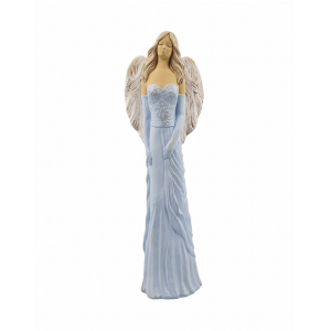 Figurka ceramiczna ANIOŁ 42cm "Sandra" niebieski /13535-BU