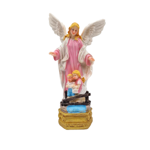 Anioł stróż z dziećmi - figurka ceramiczna 15cm /40563-R