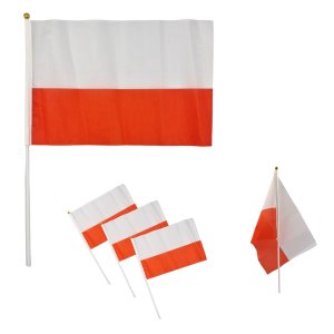Chorągiewka FLAGA POLSKI na patyku 20x30cm /70979