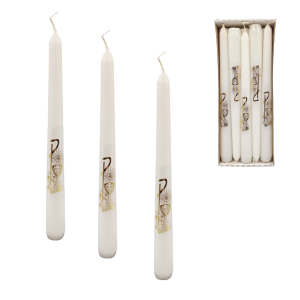 Świeca stożek 25cm  - biała - KOMUNIA /02977
