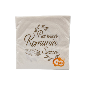 Serwetki z nadrukiem PIERWSZA KOMUNIA 3-warstw. 20szt /66798