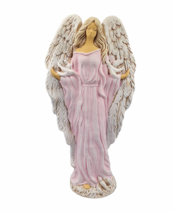 Figurka ceramiczna ANIOŁ STRÓŻ 43cm "Gloria" różowy /52319-RP