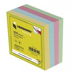 Notes samoprzylepny KOSTKA 4 kolory 76x76 400k. VERGIONIC /17140
