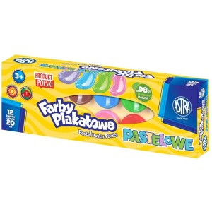Farby plakatowe pastelowe ASTRA 12 kol. - 20ml /65691