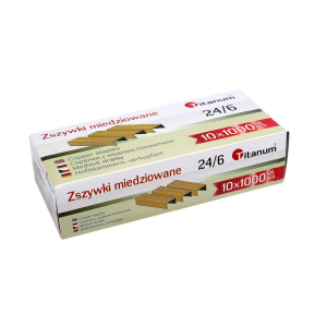 Zszywki biurowe 24/6mm miedziowane 1000szt /66401