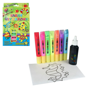 Farby witrażowe ŚWIECĄCE W CIEMNOŚCI 7x10ml do malowania na szkle /38064