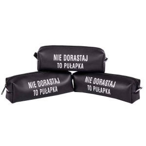 Piórnik saszetka CZARNY skóra ekologiczna nadruk PEN570 /44039