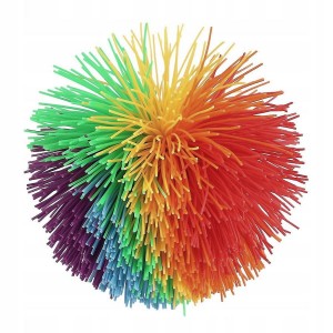 Piłeczka gumowa włochata 7,5cm kolorowa KOOSH /63841