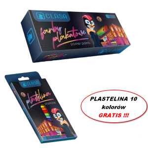 Farby plakatowe CLASA 10 kol. + GRATIS plastelina 10 kol. /08816PROM