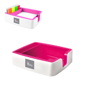 Przybornik na karteczki i wizytówki ORGANIZER BV400-R różowy /03131
