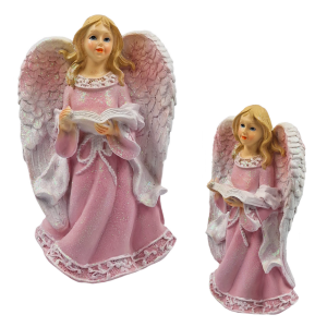 Anioł brokatowy- figurka ceramiczna 23cm /34502
