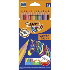 Kredki ołówk. EVOLUTION Stripes 12kol. BIC /9102