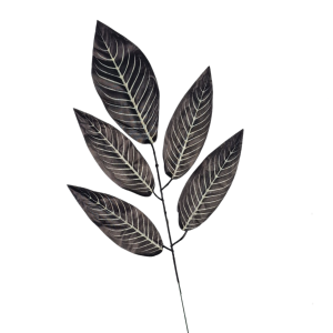 Gałązka - Liście 5 czarne - dodatek florystyczny 60 cm /60723-1-C