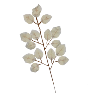 Gałązka - Liście 15 białe - dodatek florystyczny 56 cm /05700-1-B