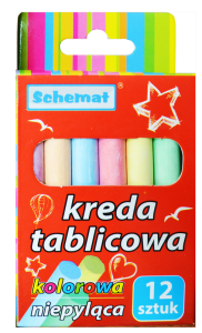 Kreda tablicowa KOLOROWA 12szt /1343